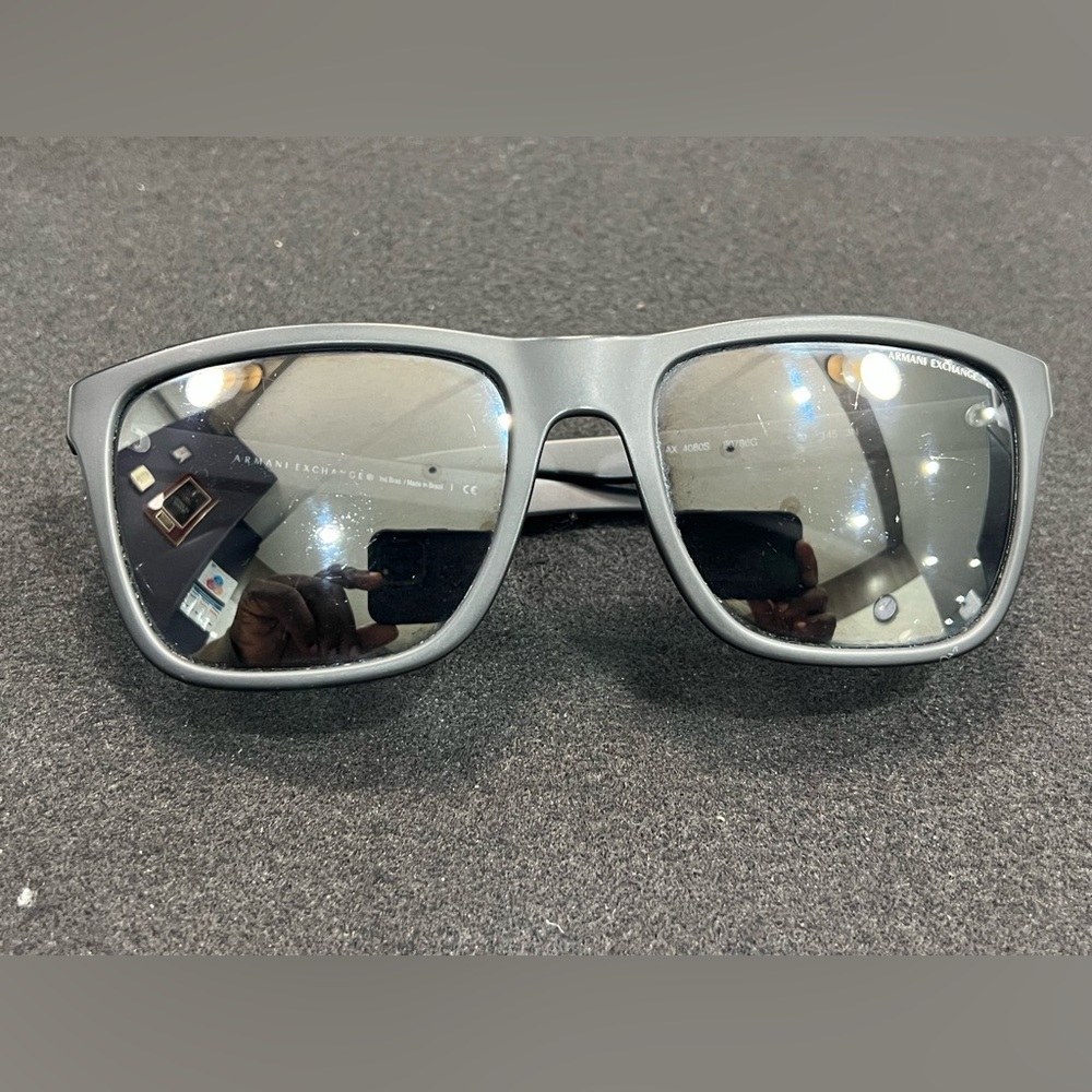 Used Armani Exchange Sunglasses Black AX080S with dents and scratches
